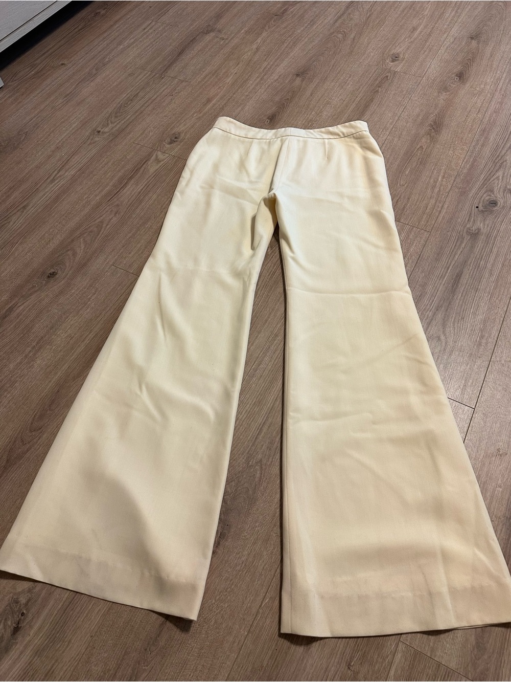 Chloe Cream Wide-Leg Women's Pants in porcelain size 38 - Picture 3 of 6